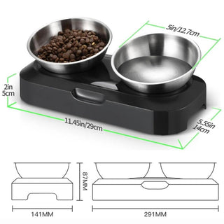 Double Pet Bowls on Non-Slip Stand